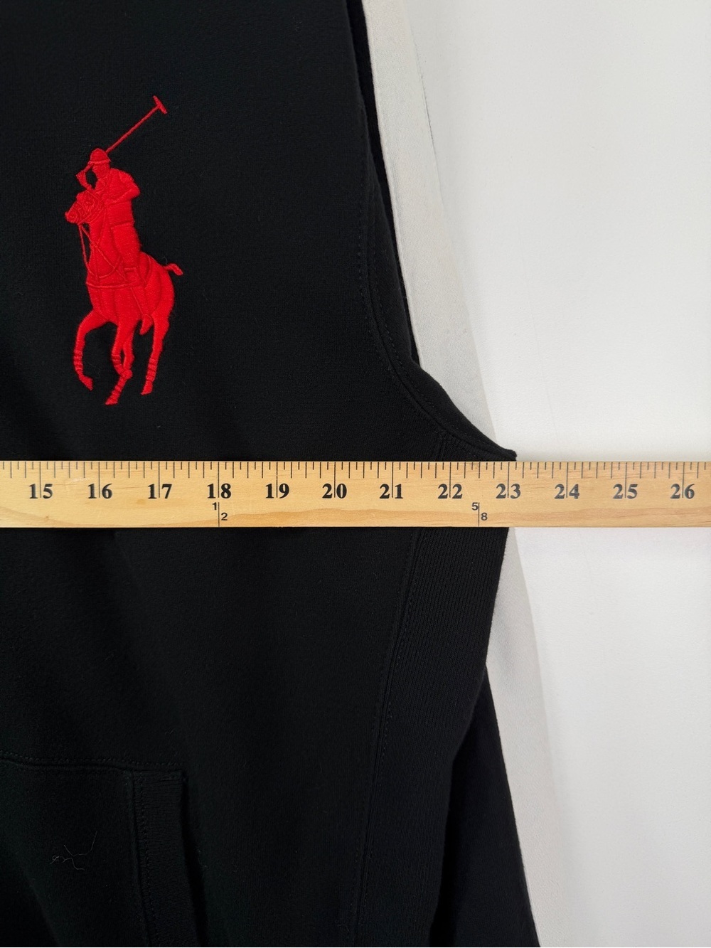 Vintage Polo Ralph Lauren Crest Big Pony Full Zip Hoody Large Black Red - Picture 6 of 7
